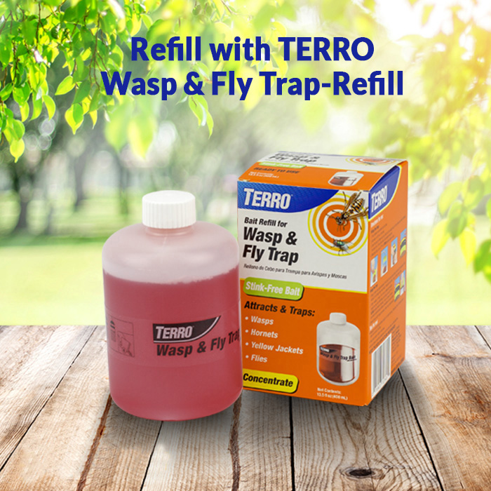 TERRO Wasp & Fly Trap Plus Fruit Fly – 1 Refill 