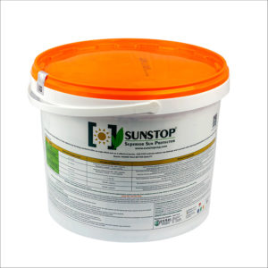 sunstop-To prevent sun damage apply before sunburn and solar stress symptoms occur on crops.